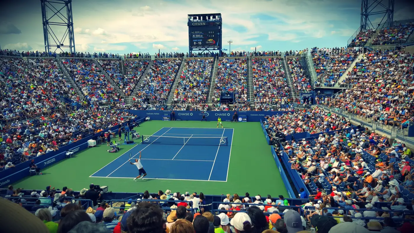 Match de tennis à l'US Open devant des tribunes pleines